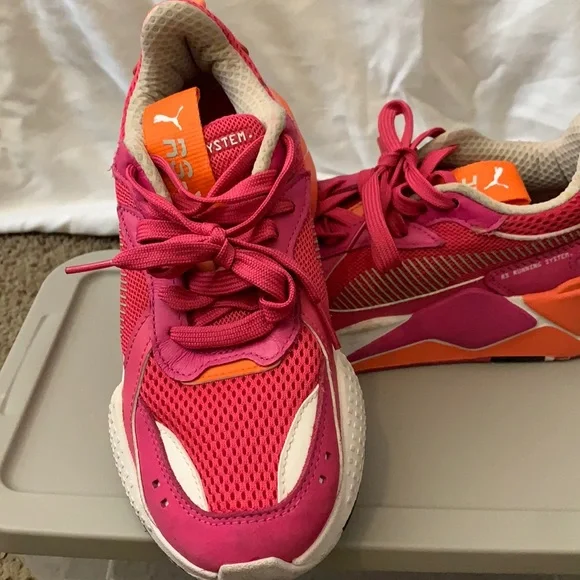 Puma Shoes Hot Pink Orange And White Puma Sneaker Poshmark